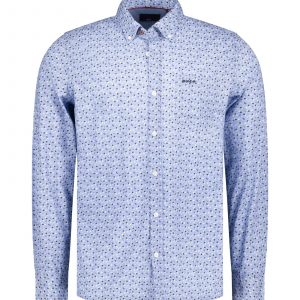 NZA New Zealand Auckland Langarmhemd 25HN544 Soft Blue mit Allover-Muster