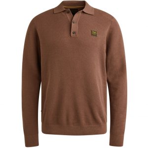 PME Legend PPS2509851 Strickpolo Langarm Herren Marron