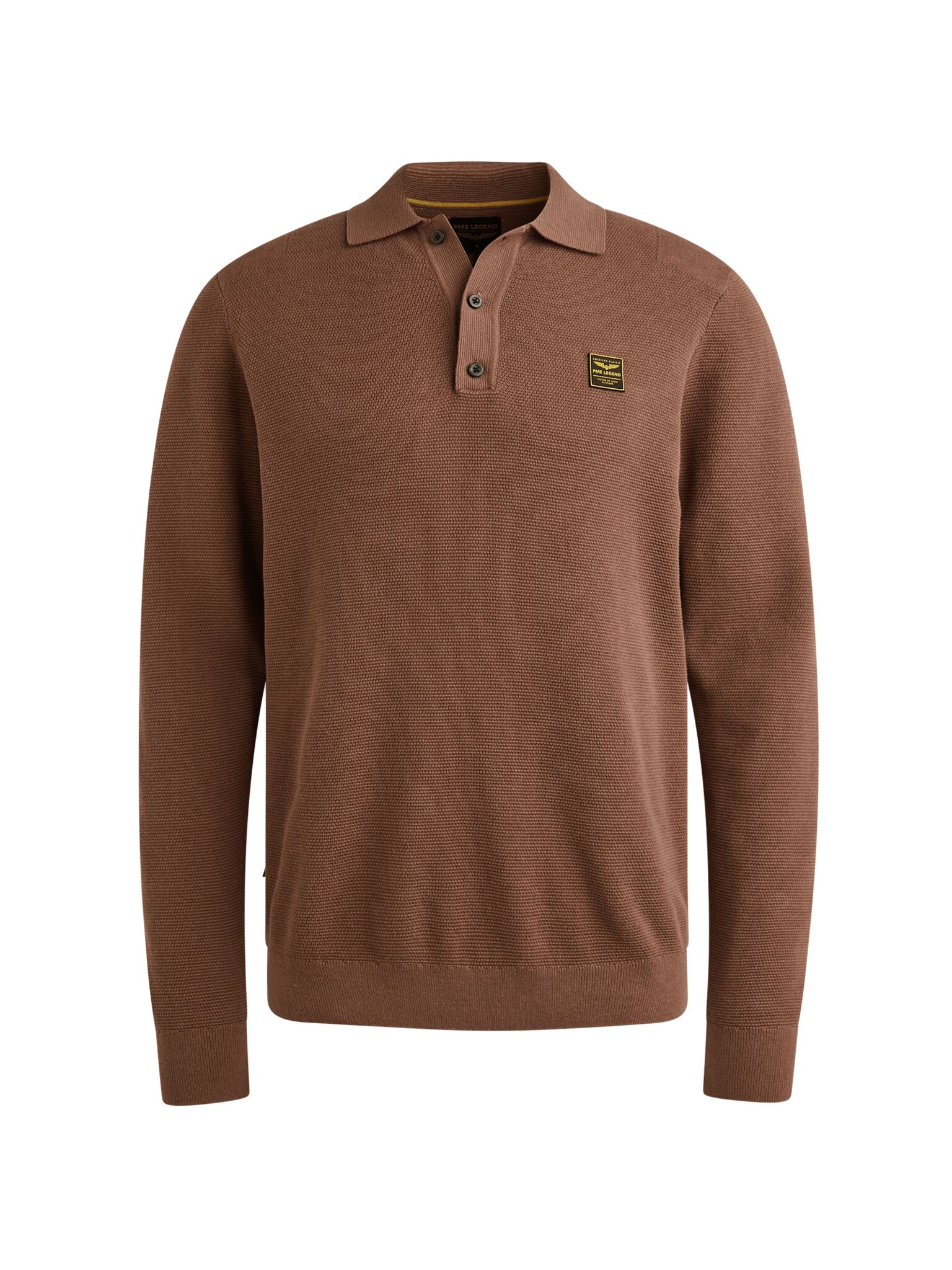 PME Legend PPS2509851 Strickpolo Langarm Herren Marron